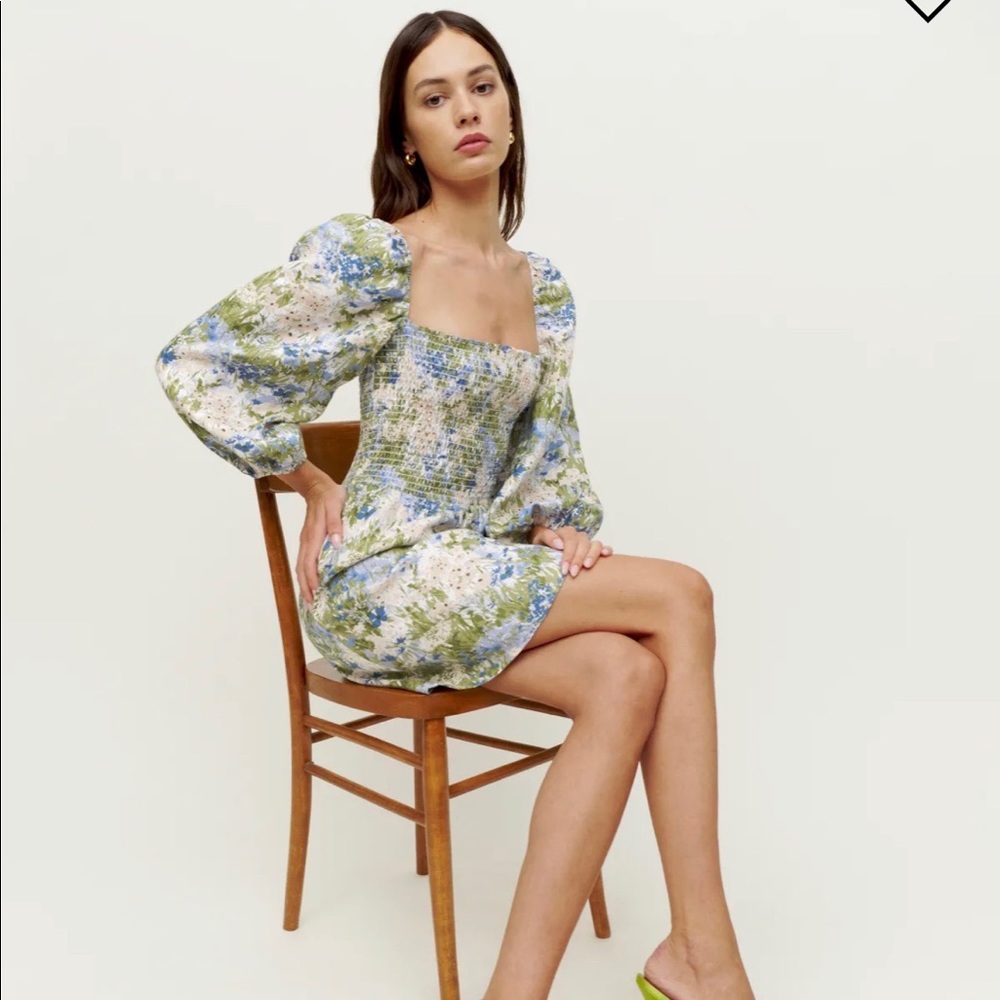 Worn once, like new Reformation floral dress in size 0.